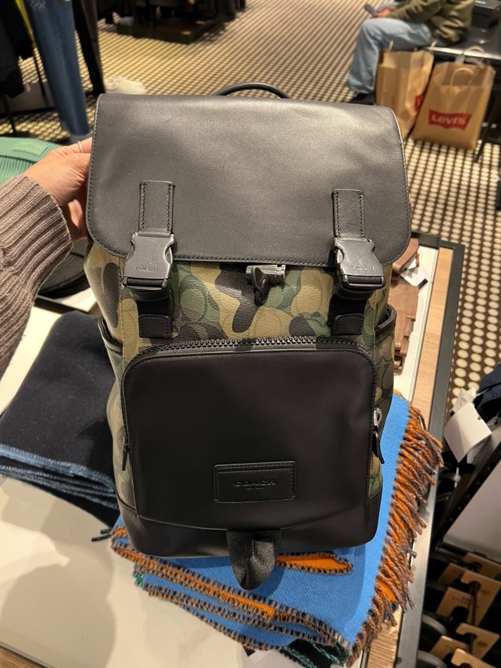Coach Track Backpack In Signature Canvas With Camo Print CL943